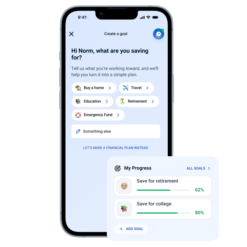 Goal-Based Dashboard mockup