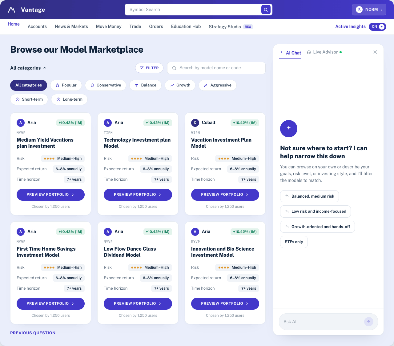 Learn by Doing — sandbox trade simulation